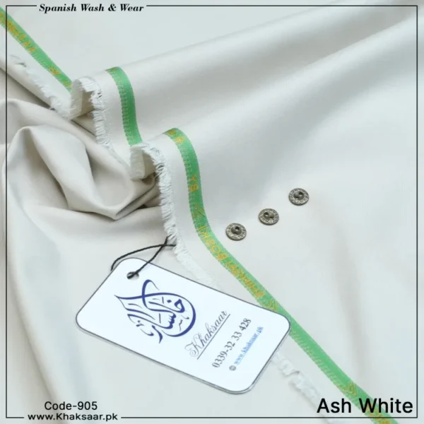Spanish Wash & Wear-Ash-White-905