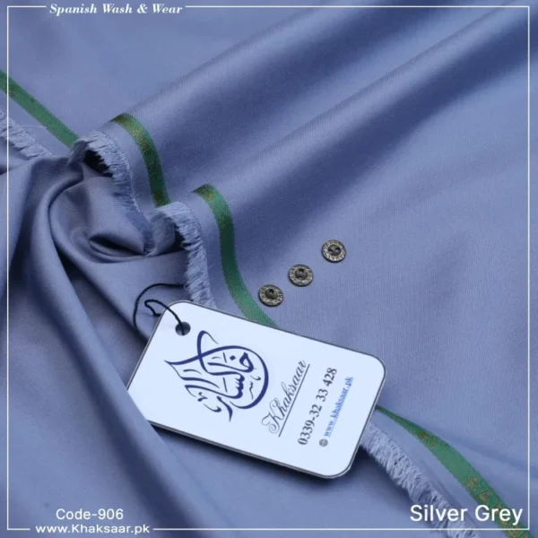 Spanish Wash & Wear-Silver-Grey-906